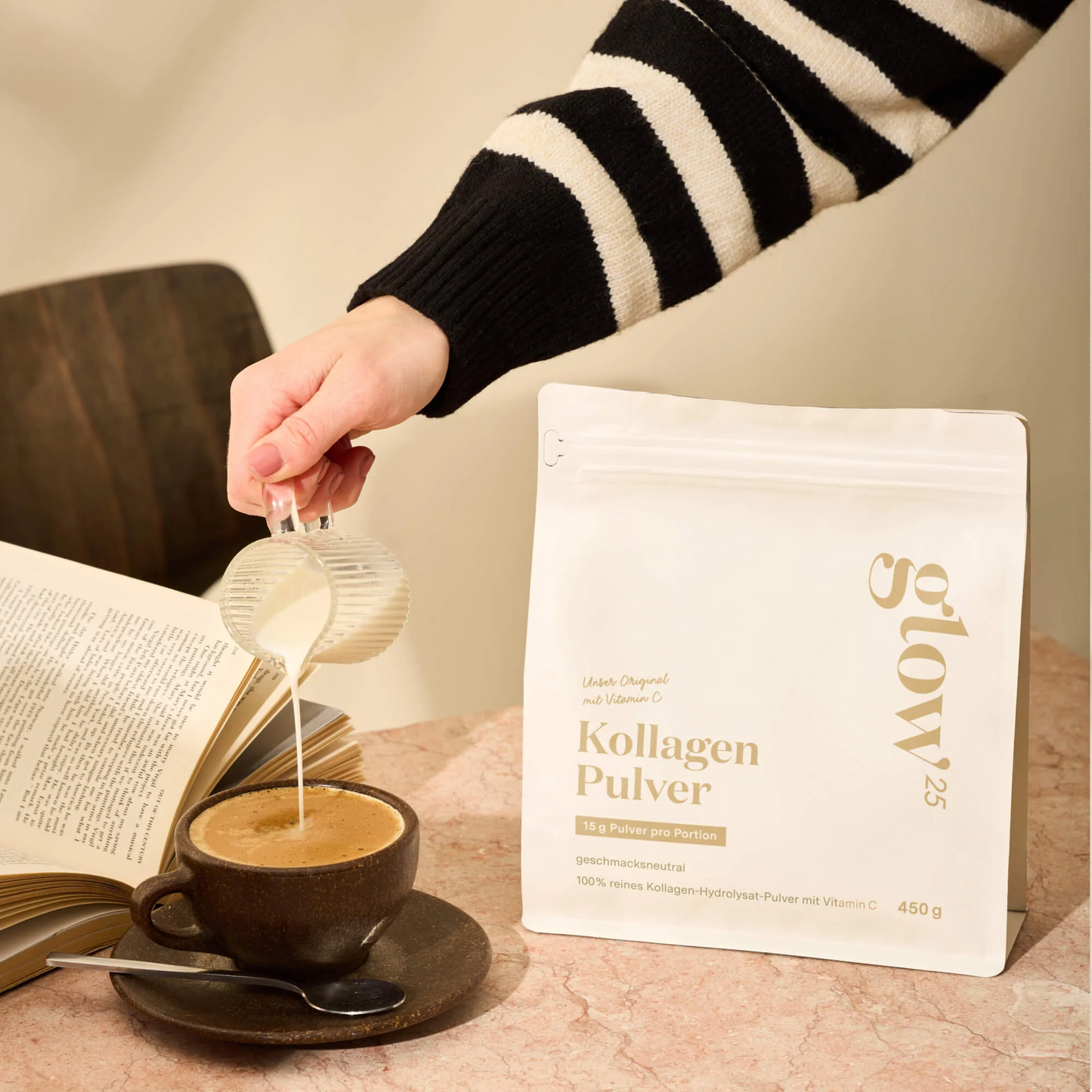 Kollagen Pulver: Deutschlands Nr. 1 mit Vitamin C  (450g）