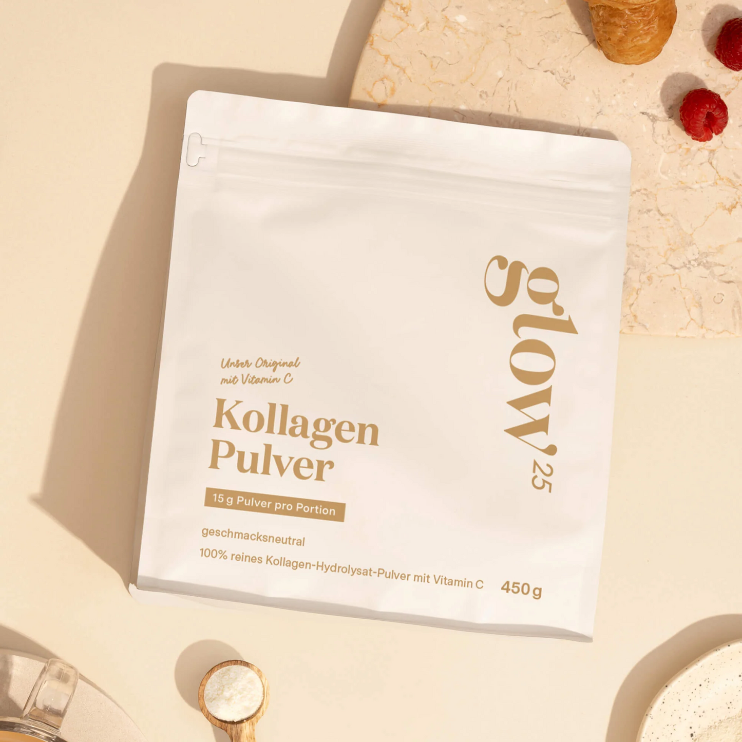 Kollagen Pulver: Deutschlands Nr. 1 mit Vitamin C  (450g）